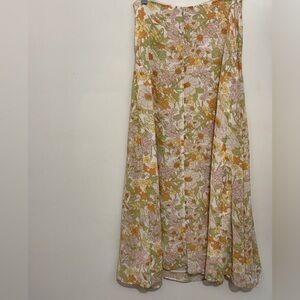 En Saison Floral Maxi Skirt - Orange and Green size S